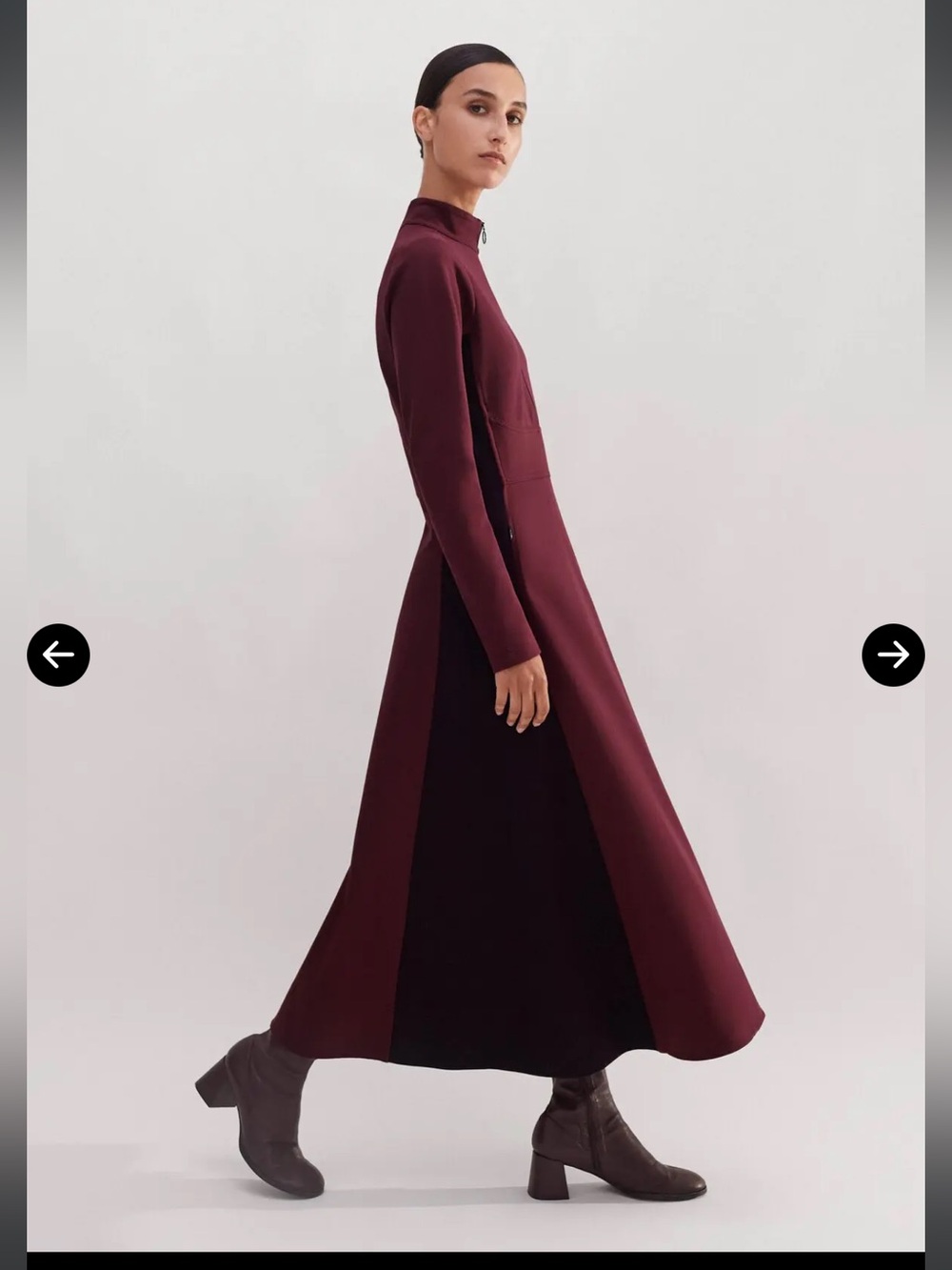 ME+EM Travel Tailoring Color Block Maxi Dress Ponte-Jersey midi maxi Burgundy 12